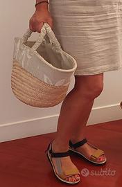 Borsa mare città coffa in palma paglia naturale