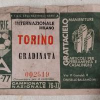 VECCHIO BIGLIETTO INTER -TORINO CAMPIONATO 1976/77