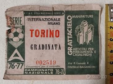 VECCHIO BIGLIETTO INTER -TORINO CAMPIONATO 1976/77