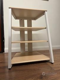 Mobile HI-FI 4 ripiani bianco/ legno chiaro