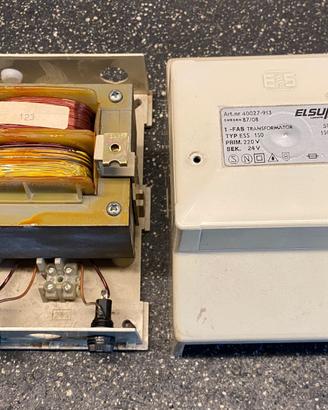 Trasformatore lamellare 24V 150VA + porta fusibili