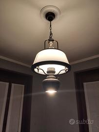 lampadario bronzato a sospensione vintage 