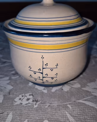 Zuccheriera Vintage Artigianale in Grès / Ceramica