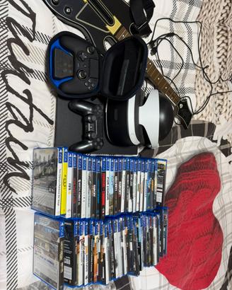 Ps4 con 50 giochi vr e chitarra