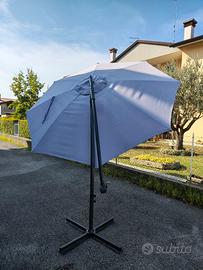 Ombrellone da giardino grigio con base - Usato