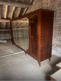 Armadio Vintage con specchio e cassettiera interna