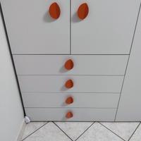 Armadio 4 ante con cassettiera e pensile