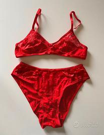 Coordinato sexy rosso slip + reggiseno