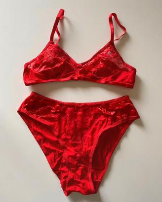 Coordinato sexy rosso slip + reggiseno