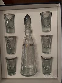 set 6 bicchierini e bottiglia di cristallo