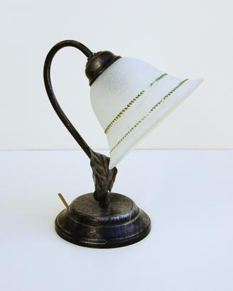 Lampada da tavolo abat-jour ferro battuto