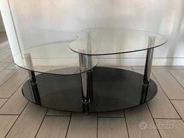 Tavolino in vetro e metallo Conforama