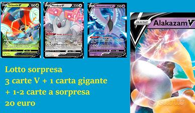 Pokémon GCC: 3 carte rare V, 1 gigante e sorpresa