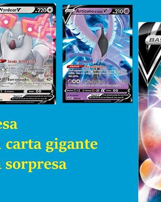 Pokémon GCC: 3 carte rare V, 1 gigante e sorpresa