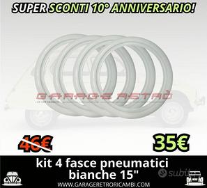 KIT 4 FASCE BIANCHE PNEUMATICI 15"