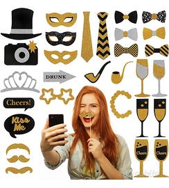 NUOVO Photo Booth, 30 Pezzi Foto Booth Props Acces