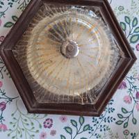 plafoniera legno e vetro di murano