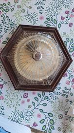 plafoniera legno e vetro di murano