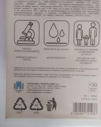 Braccialetti alla Citronella Antizanzare