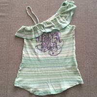 Maglia top verde a righe Nolita originale 6 anni