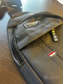 Marsupio uomo donna tracolla nero borsello sport v