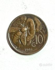 Moneta Regno D’italia 10 cc 1928