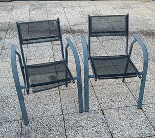 Sedie da giardino telaio metallo