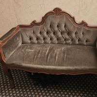 Elegante Dormeuse/Divanetto Antico in Velluto 