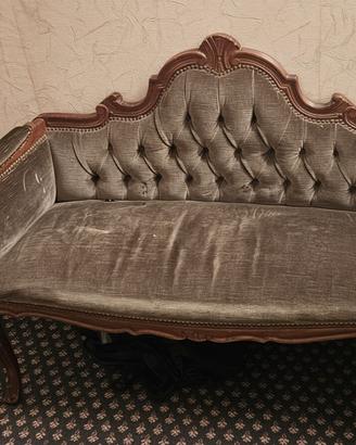 Elegante Dormeuse/Divanetto Antico in Velluto 