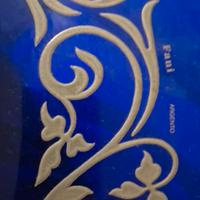 centrotavolo  blu cobalto e argento di "Fano Argen