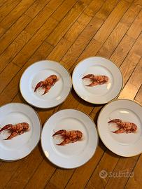 Set 5 piatti da pesce filo oro Dekor Bavar
