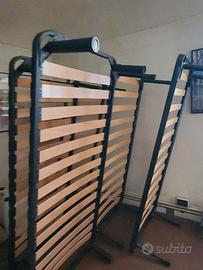 Letto singolo a doghe con materasso in schiuma