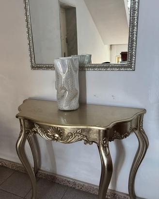 Consolle in legno e specchio