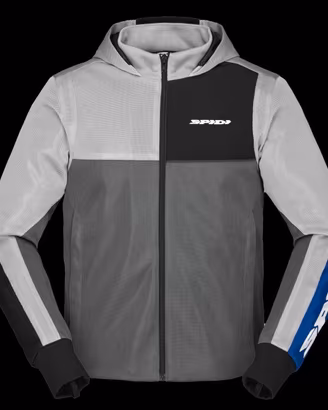 GIACCA SPIDI HOODIE NET ESTIVA GRIGIO/BLU
