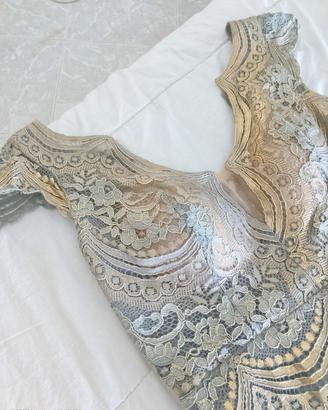 Elegante abito lungo sartoriale da cerimonia 