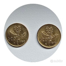 Due monete 20 lire