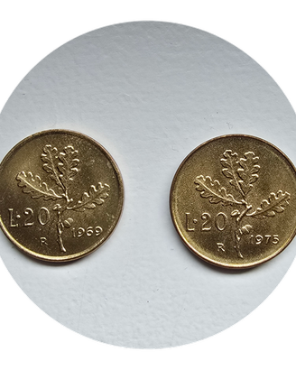 Due monete 20 lire