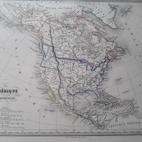 Carta geografica originale dell'Ottocento 