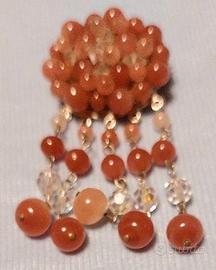SPILLA VINTAGE DI PERLINE CON CIONDOLO