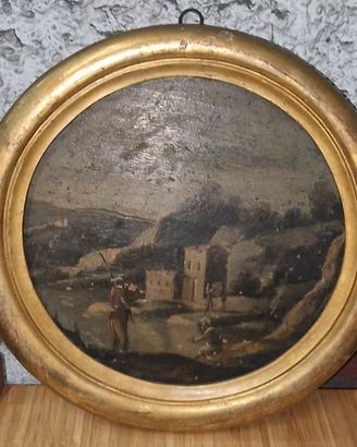 Coppia dipinti antichi ‘900 originali con cornice