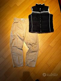 Pantaloni jeans chino beige rilassati