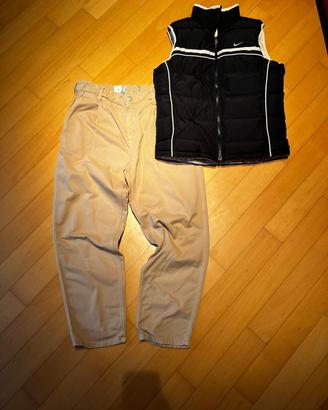 Pantaloni jeans chino beige rilassati