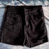 shorts jeans neri vita alta taglia XS