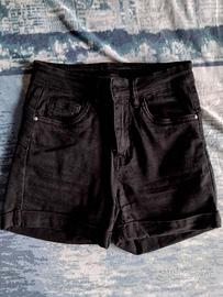 shorts jeans neri vita alta taglia XS
