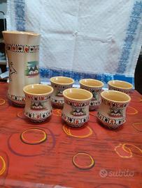 Caraffe e Bicchieri in terracotta,nuovi 