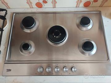 Piano cottura a gas Beko 5 fuochi 75 cm - Acciaio