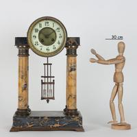 Orologio a Tempietto in Marmo e Bronzo Dorato 800