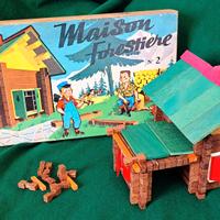 Antica Scatola di  Costruzioni in  legno 