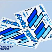 Tabella adesivi team polini scooter blu