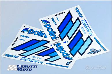 Tabella adesivi team polini scooter blu